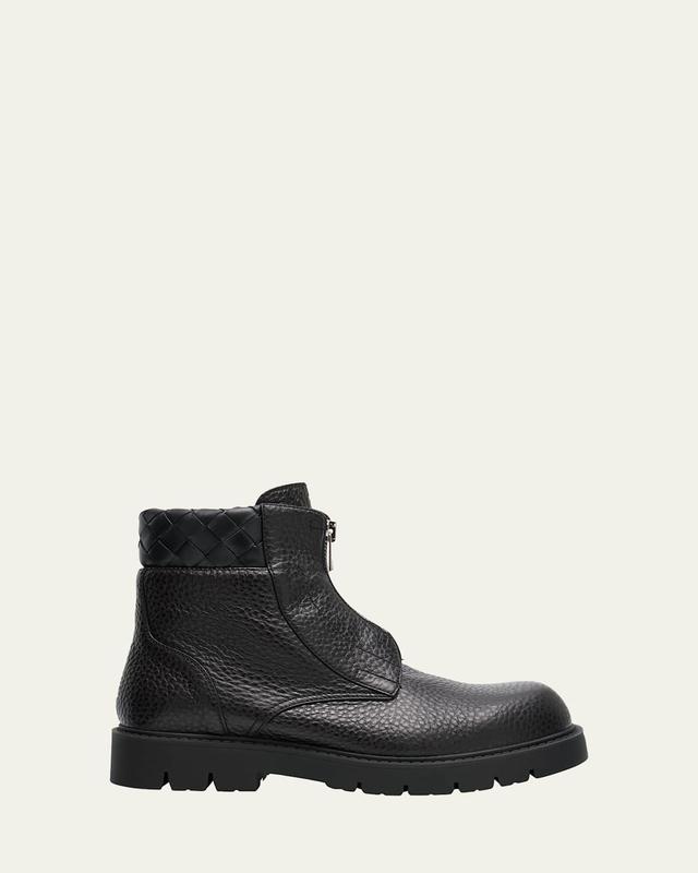 Mens Haddock Grained Leather Zipped Ankle Boots Product Image