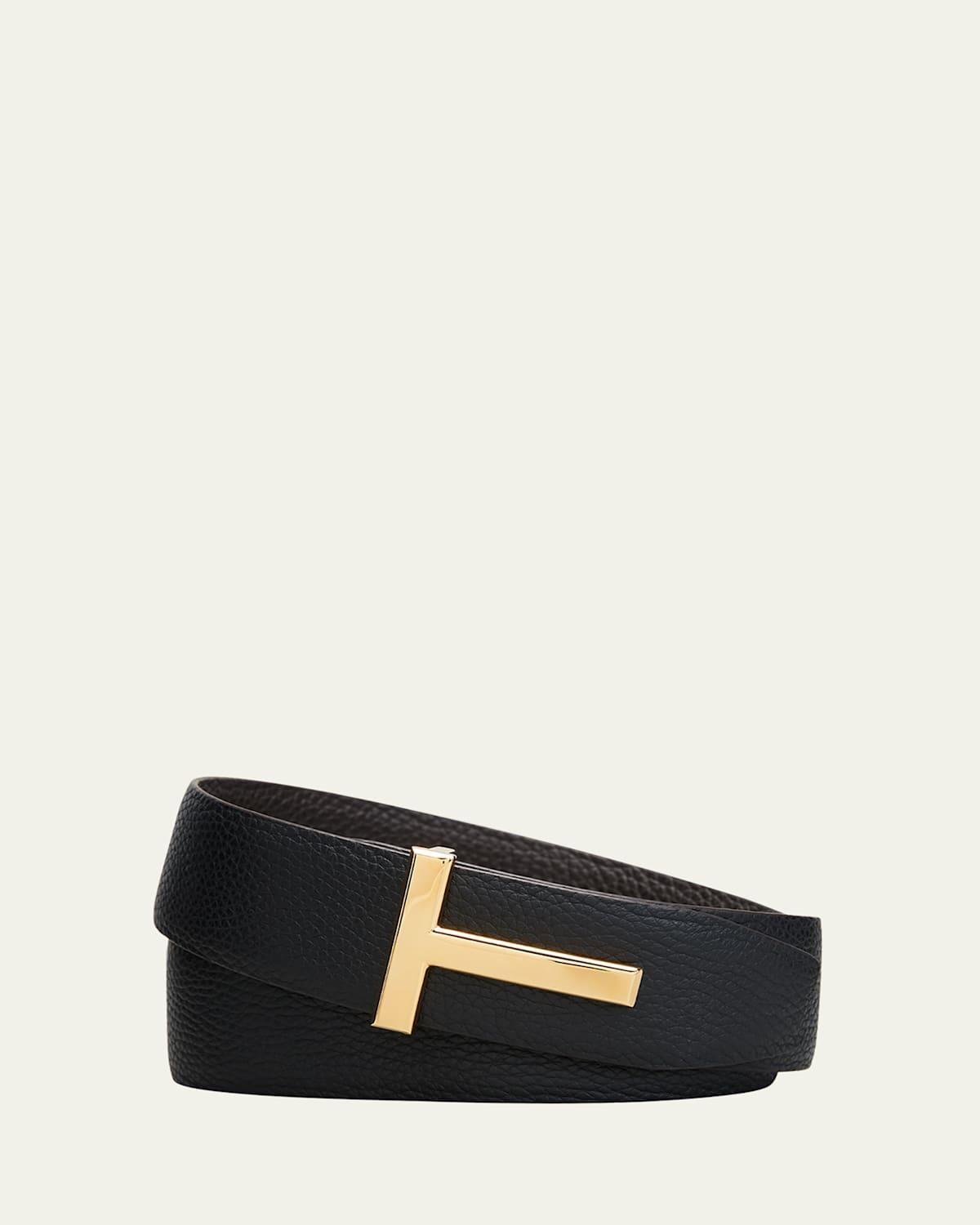 TOM FORD T Icon Reversible Soft Grain Leather Belt Product Image