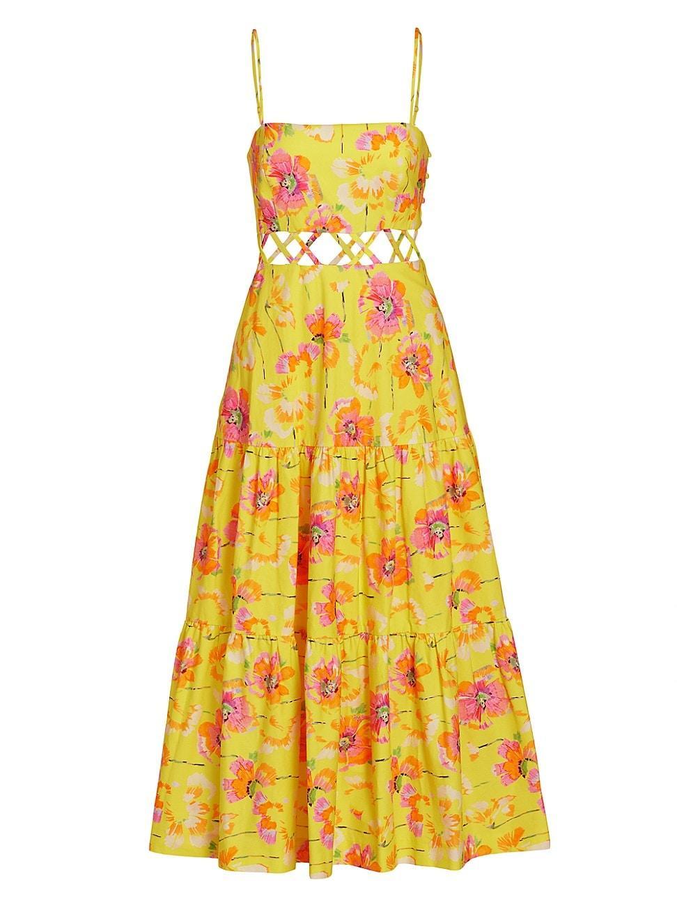 Womens Aire Floral Tiered Midi-Dress Product Image