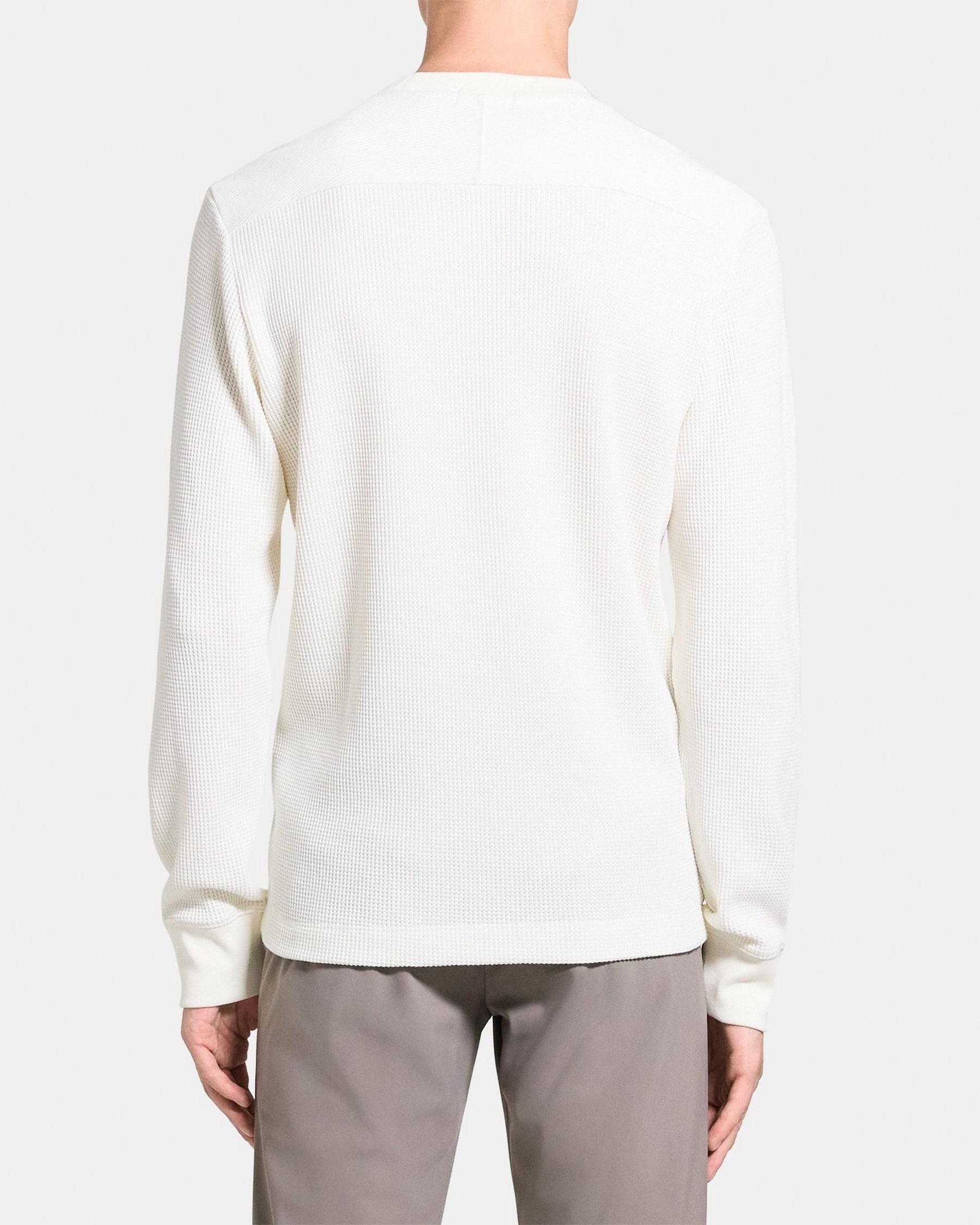 Long-Sleeve Tee in Waffle Knit Cotton-Blend Product Image