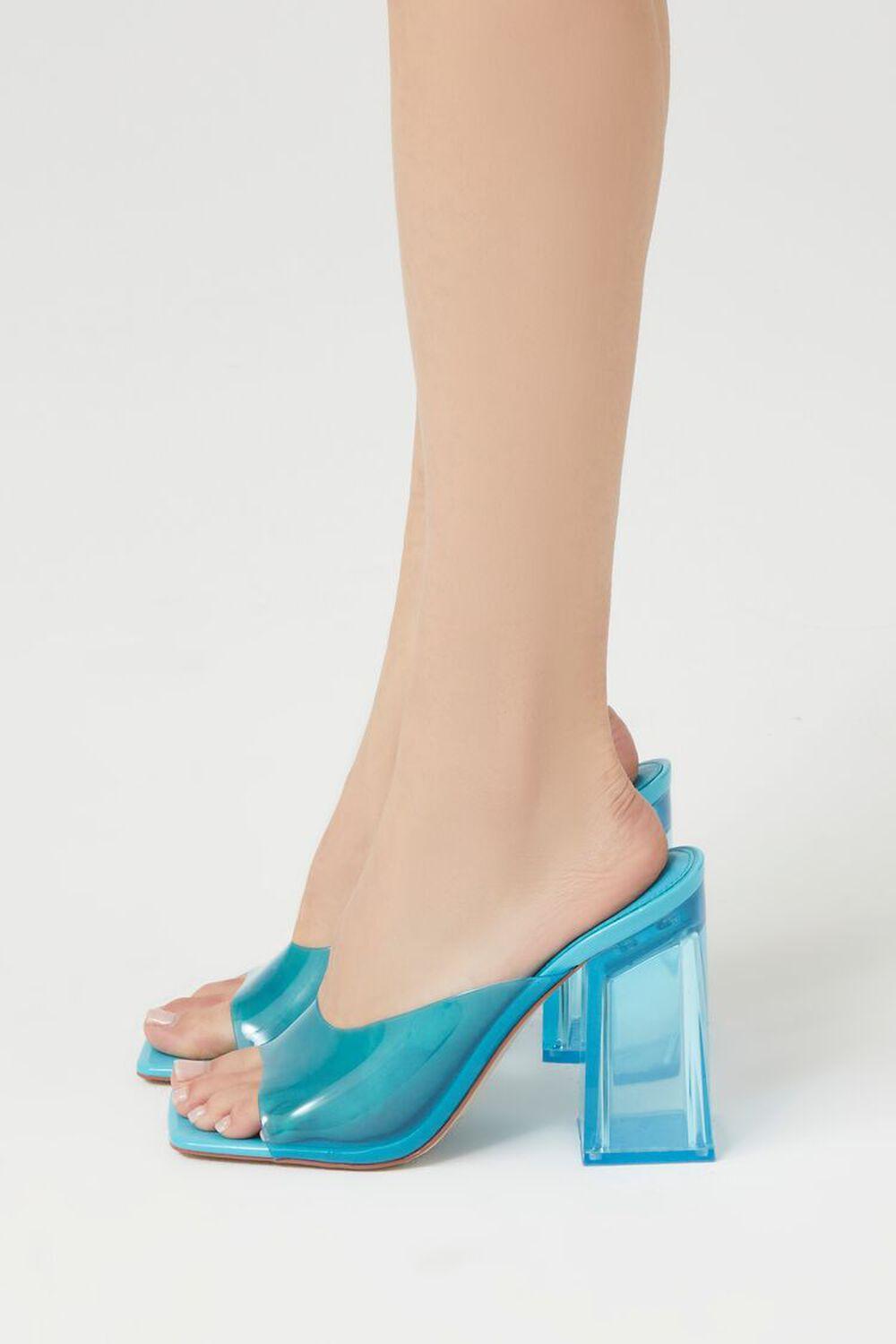 Transparent Square-Toe Block Heels | Forever 21 Product Image