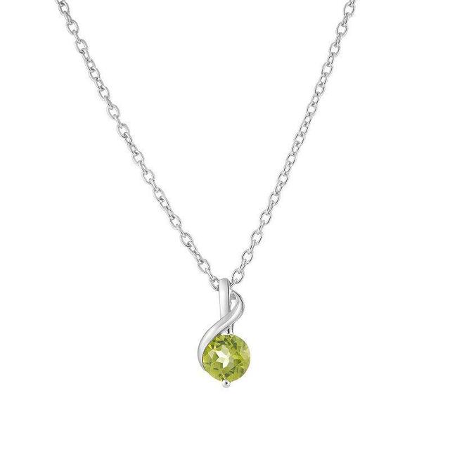 Sterling Silver Peridot Pendant Necklace, Womens Green Product Image