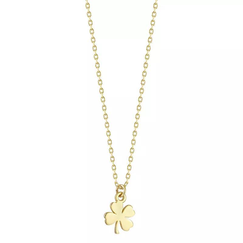 LUMINOR GOLD 14k Gold Tiny Clover Pendant Necklace, Womens Product Image