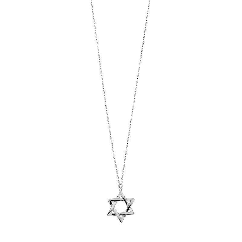 Sterling Silver Star of David Pendant Necklace, Womens 14k Rose Gold Over Product Image