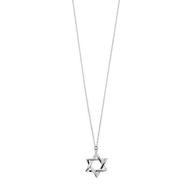 Sterling Silver Star of David Pendant Necklace, Womens 14k Rose Gold Over Product Image