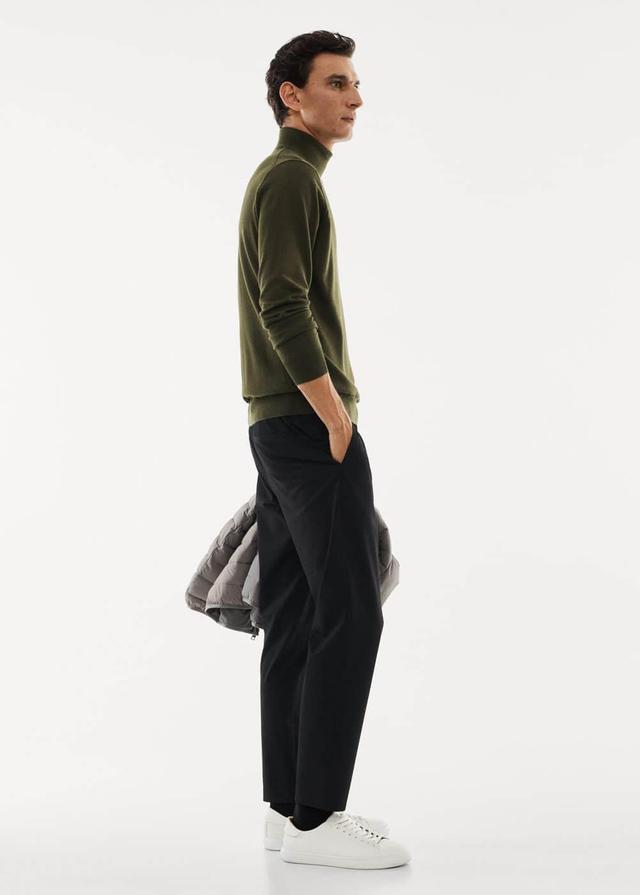 MANGO MAN - 100% merino wool turtleneck sweater olive greenMen Product Image