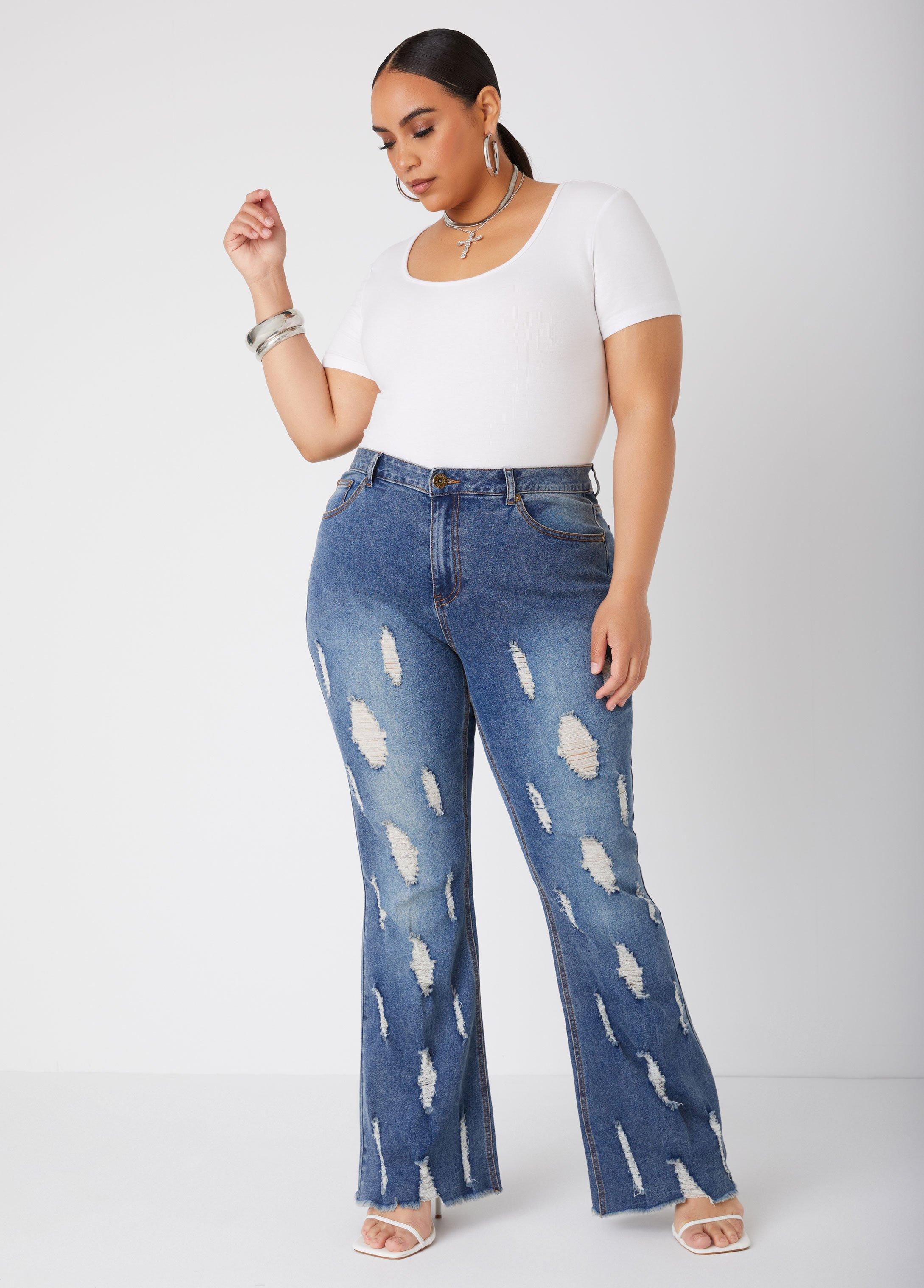 Distressed High Rise Flared Jeans product image