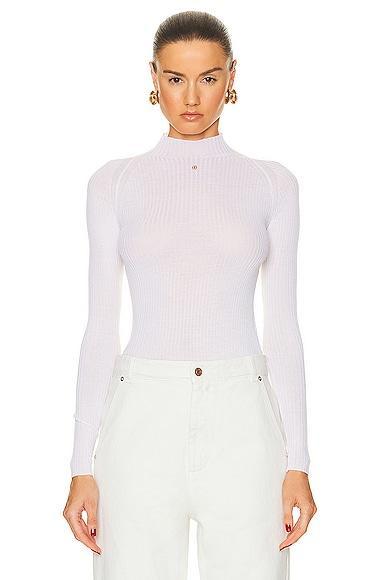 Bally Turtleneck Top in White Product Image