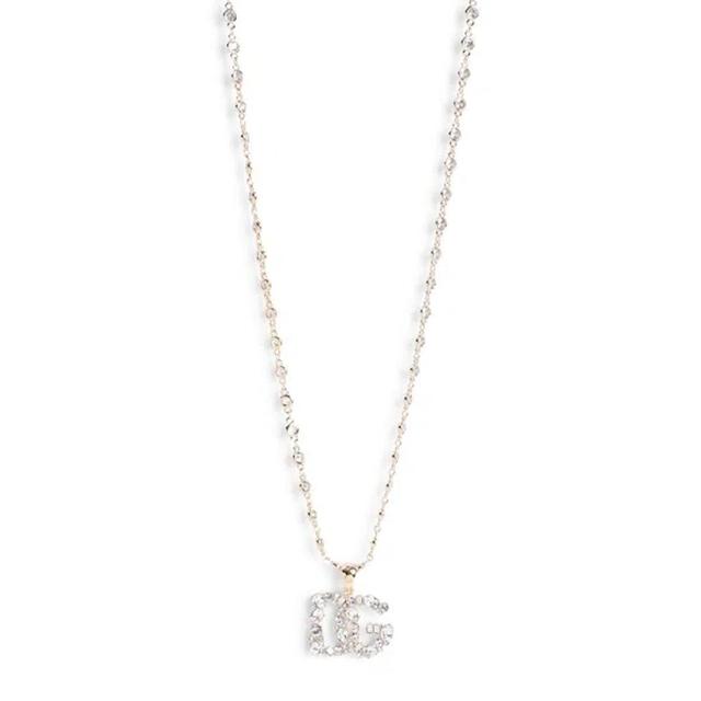 Logo Strass Necklace In Silver Product Image