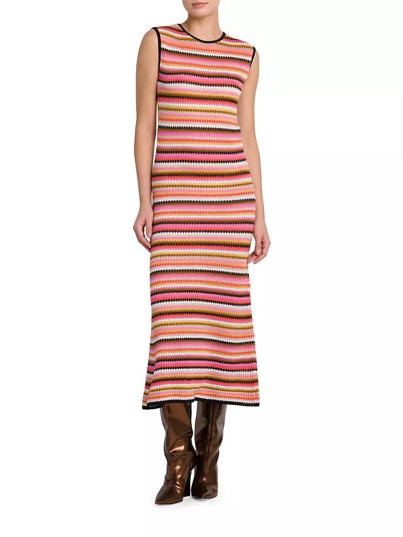 Striped Sleeveless Midi-Dress Product Image