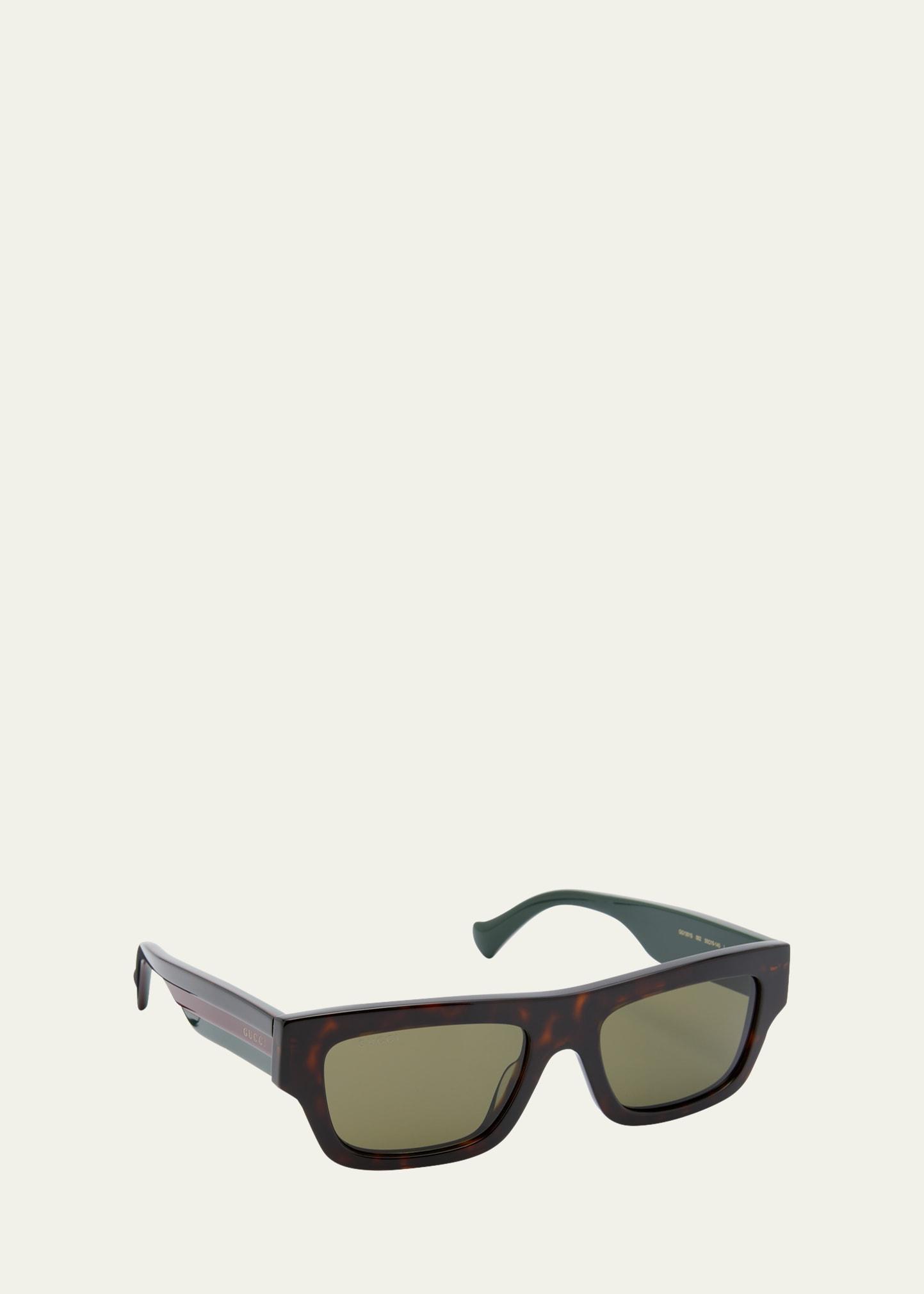 Mens Rectangle Acetate Sunglasses with Logo Product Image