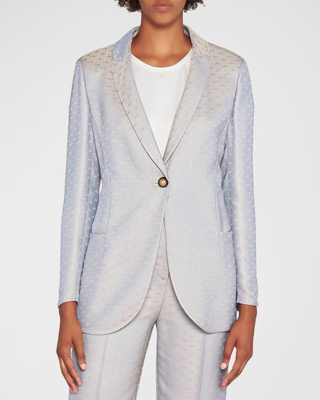 Abstract Jacquard Single-Breasted Blazer Product Image