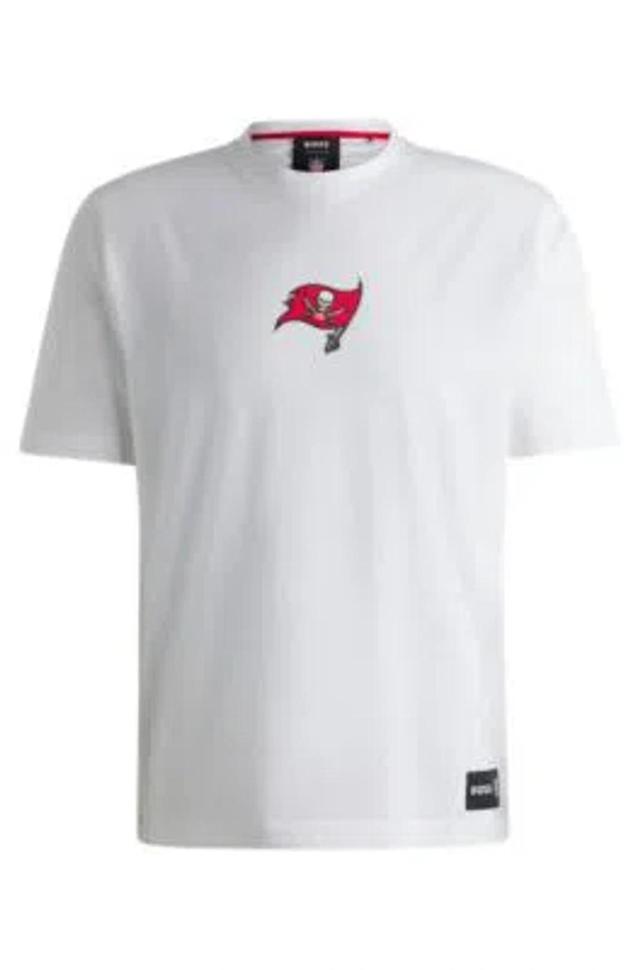 HUGO BOSS Boss X Nfl Stretch-cotton T-shirt With Special Branding In Bucs Product Image