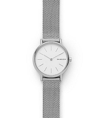 Skagen Womens Signatur Stainless Steel Mesh Bracelet Watch 30mm Product Image