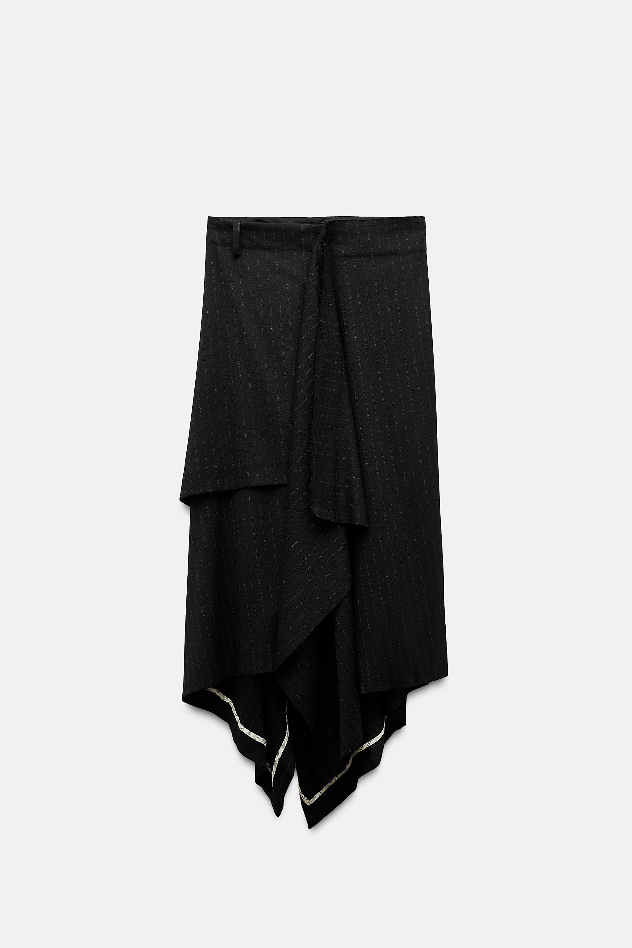 PINSTRIPE ASYMMETRIC SKIRT ZW COLLECTION Product Image