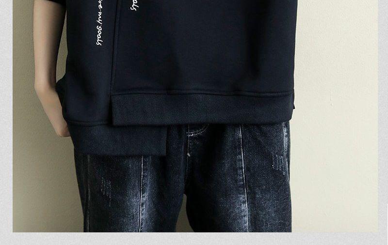 Lettering Asymmetrical Oversized Sweatshirt Product Image