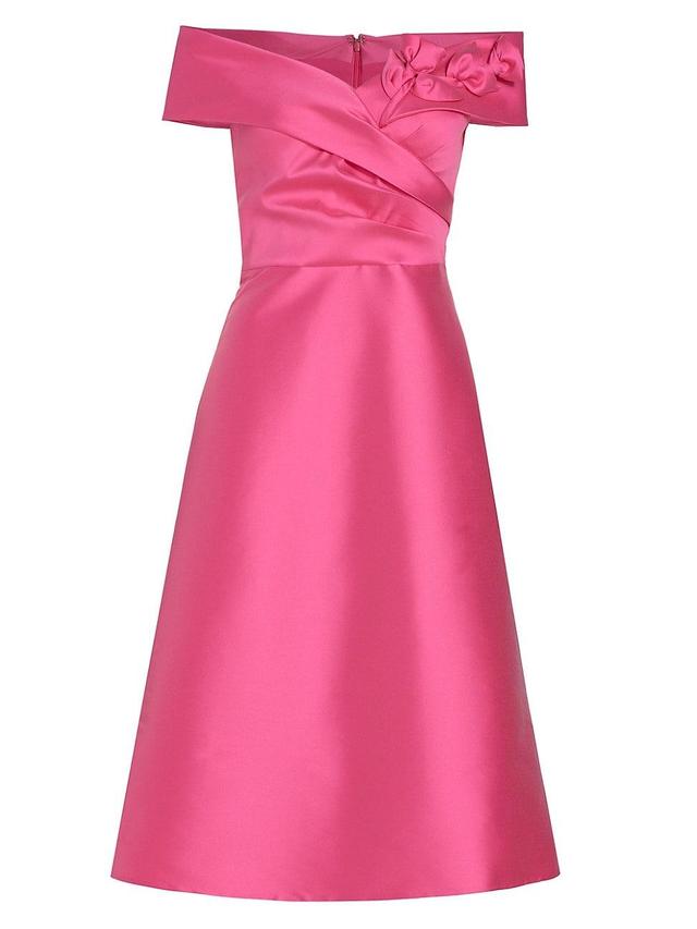 Womens Off-The-Shoulder Rose Appliqu Cocktail Dress Product Image