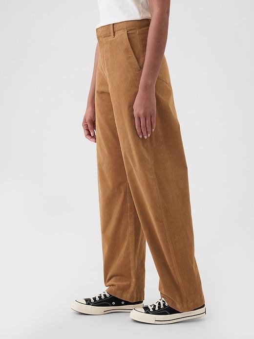 High Rise Corduroy Tapered Ankle Trousers Product Image