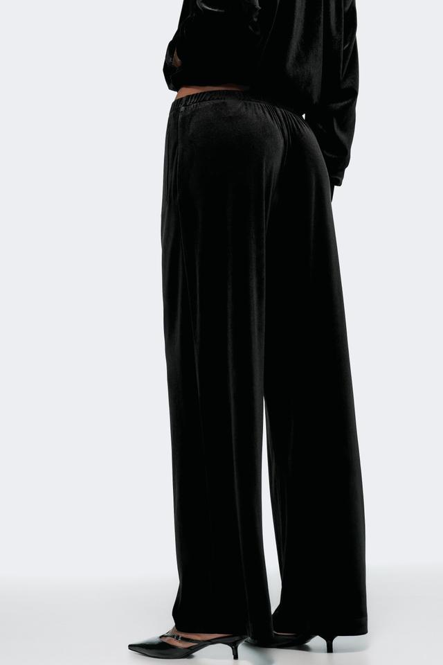 WIDE LEG VELVET PANTS Product Image