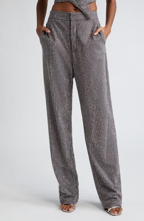 AREA Crystal Embellished Straight Leg Pant in Rose Product Image