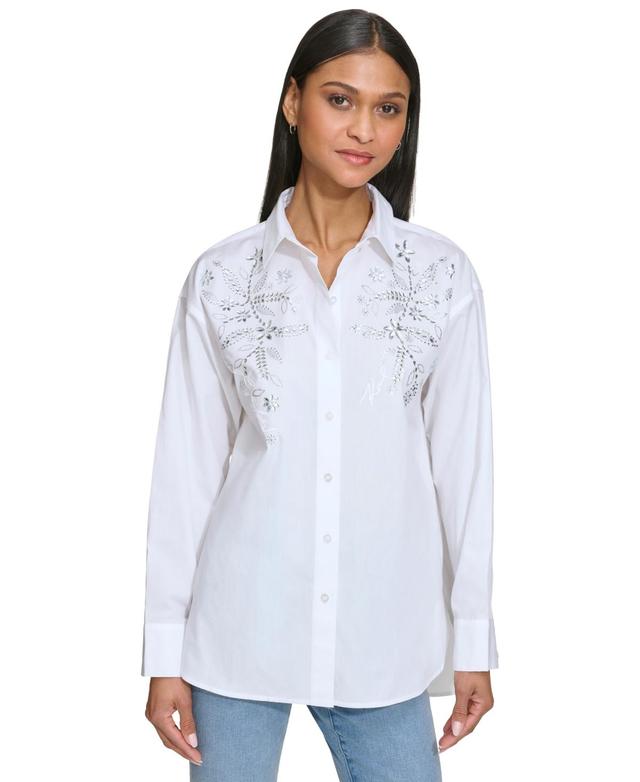 Women's Embellished Button-Front Top Product Image