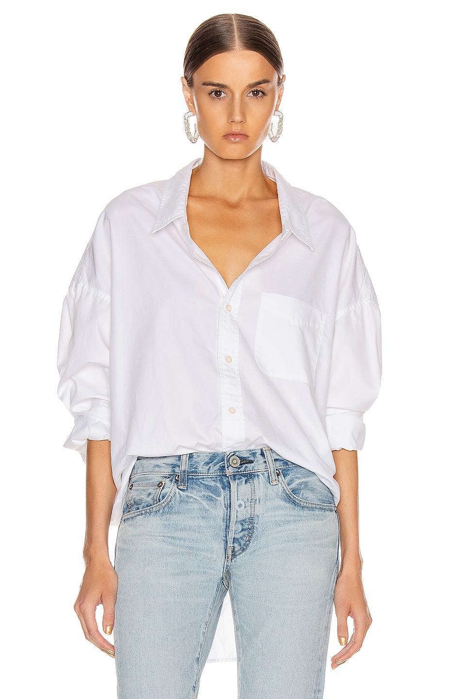 Womens Drop Neck Oxford Shirt Product Image