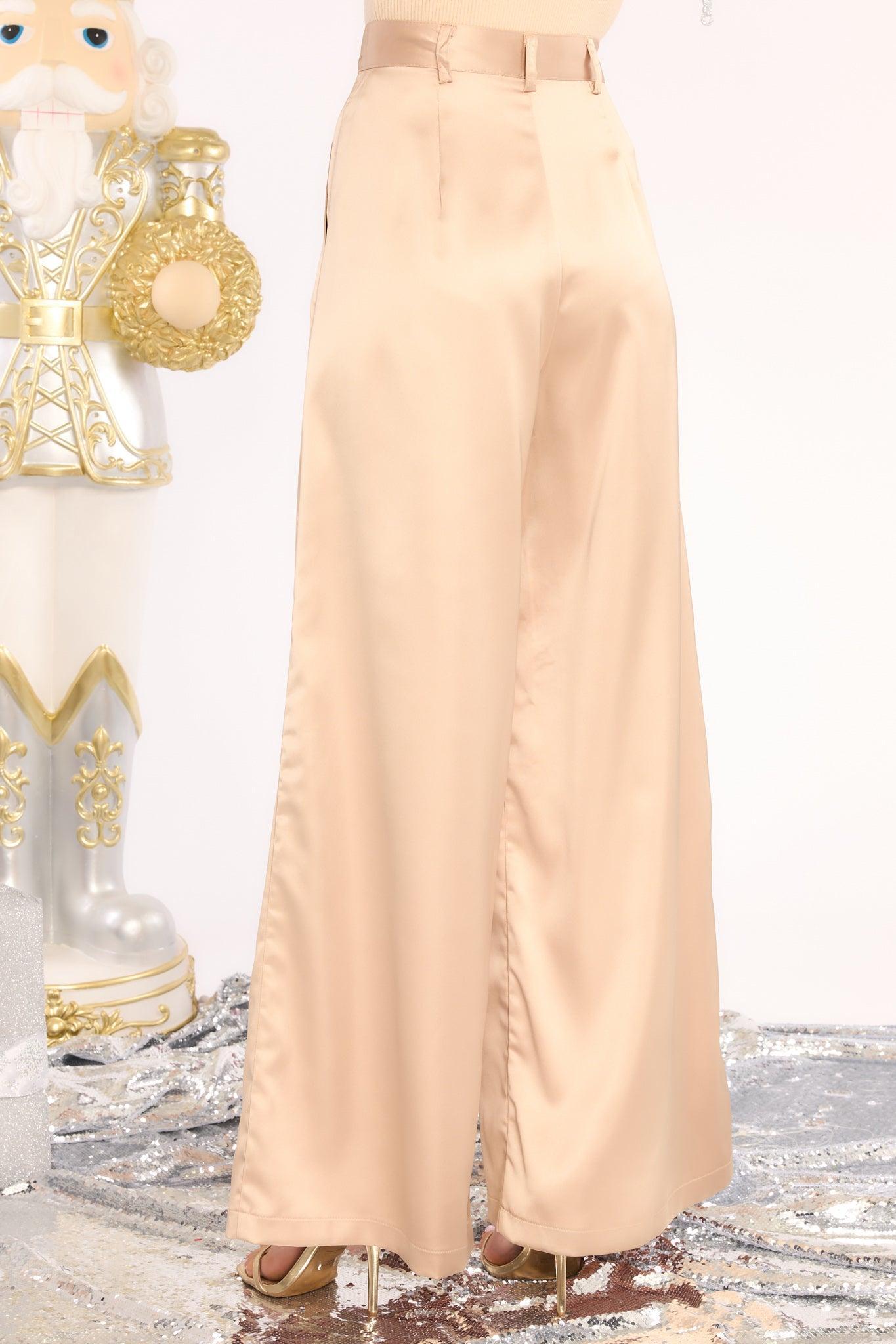 Long Term Light Mocha Wide Leg Pants Beige Product Image