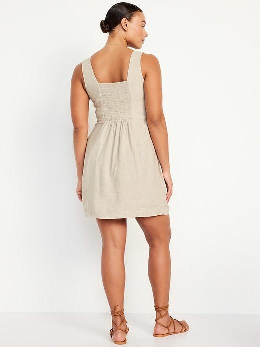 Sleeveless Linen-Blend Mini Dress Product Image