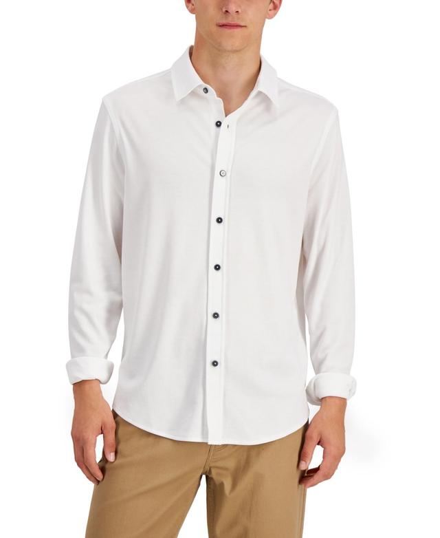 Alfani Mens Regular-Fit Supima Cotton Birdseye Shirt, Created for Macys Product Image