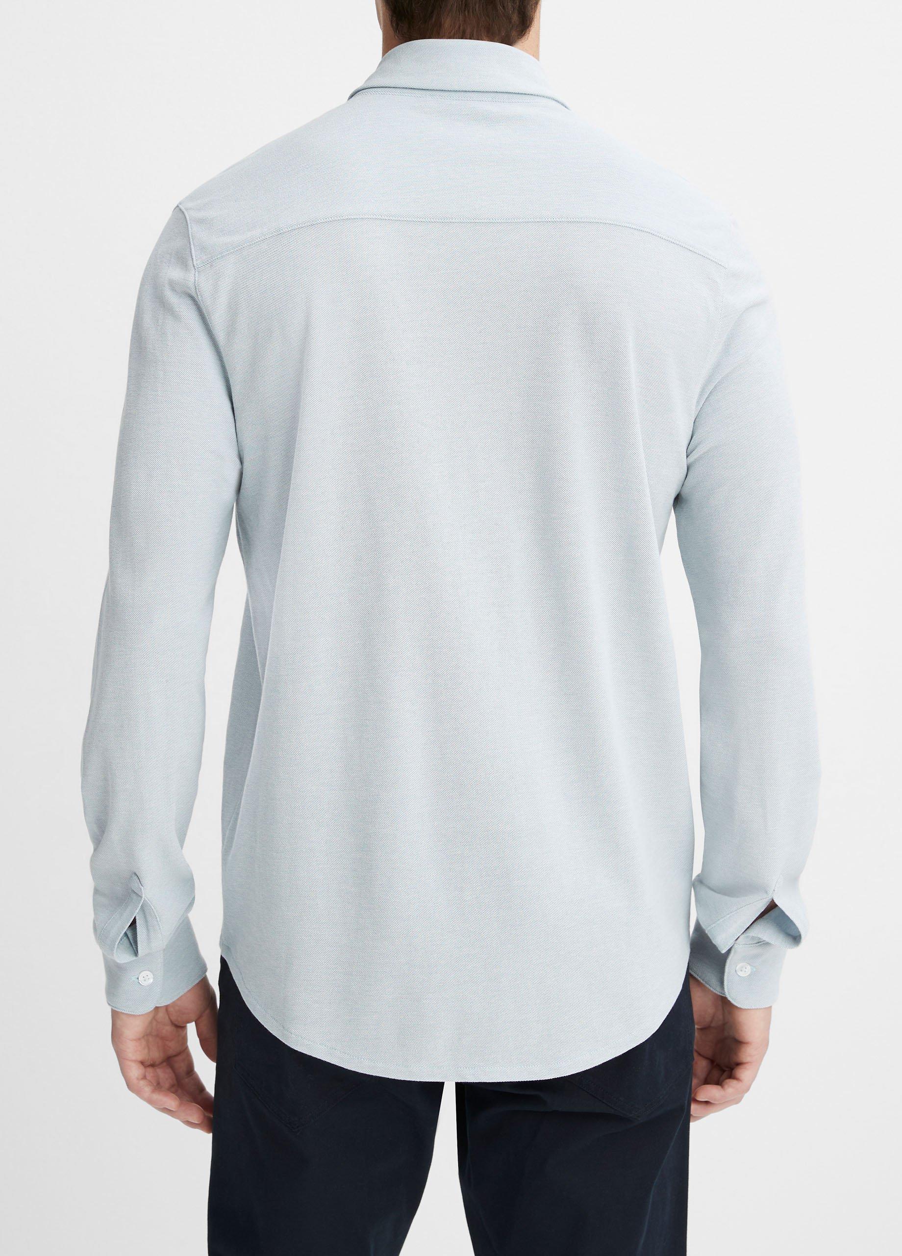 Cotton Piqué Button-Front Shirt Product Image