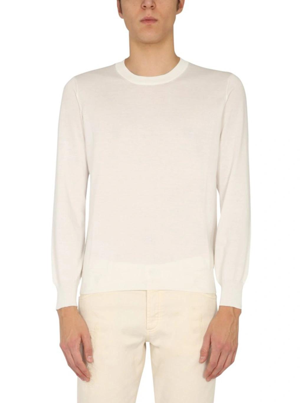 Crewneck Sweater In White Product Image