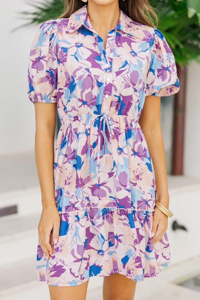 Send Your Love Peach & Purple Floral Dress Female Product Image