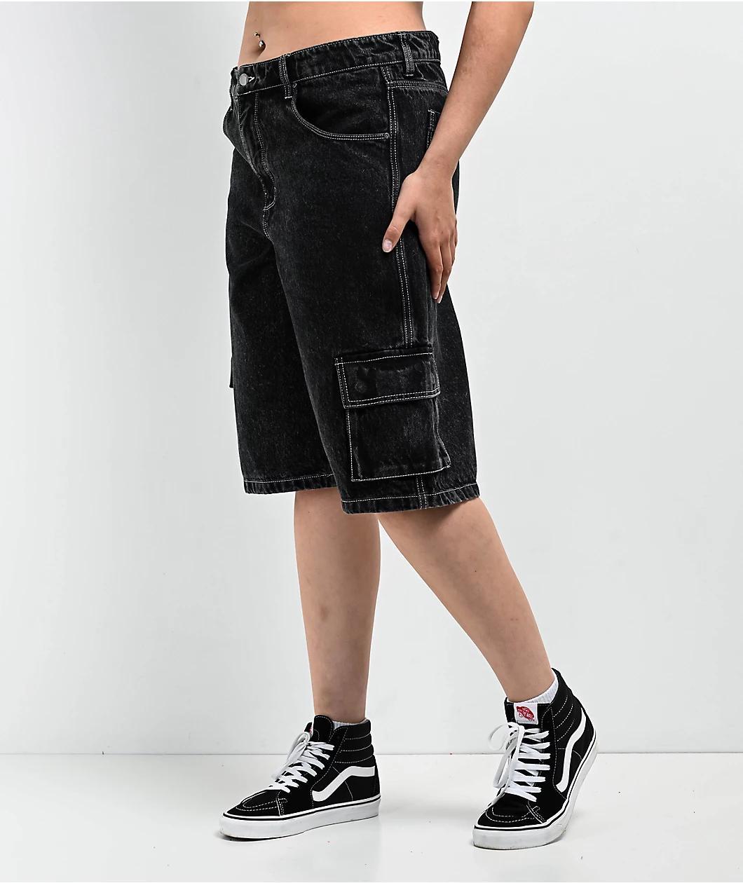 Empyre Sydney Bold Black Wash Cargo Shorts Product Image