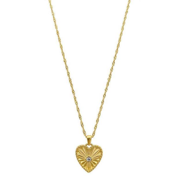 Adornia 14k Gold Plated Heart Necklace, Womens Gold Tone Product Image