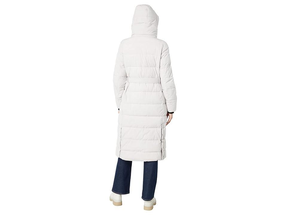 NVLT Stretch Poly Belted Long Puffer (Stone) Women's Clothing Product Image