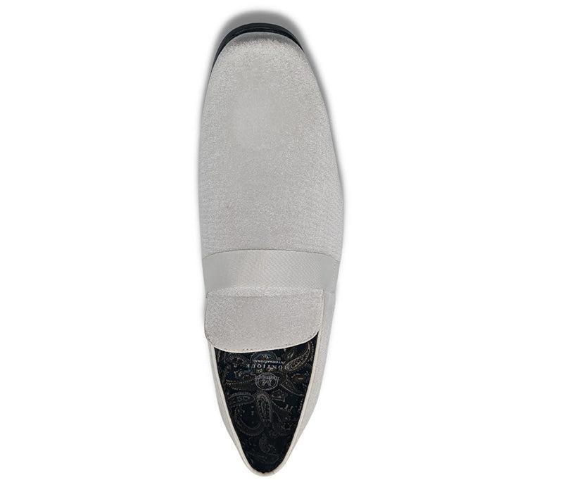 White Solid Velvet Loafer Product Image