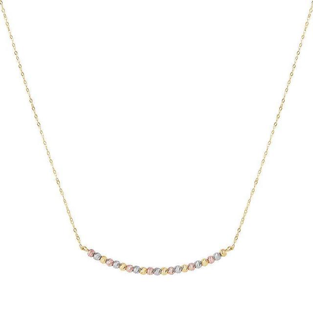 Everlasting Gold 14k Gold Tri-Tone Bead Necklace, Womens Product Image