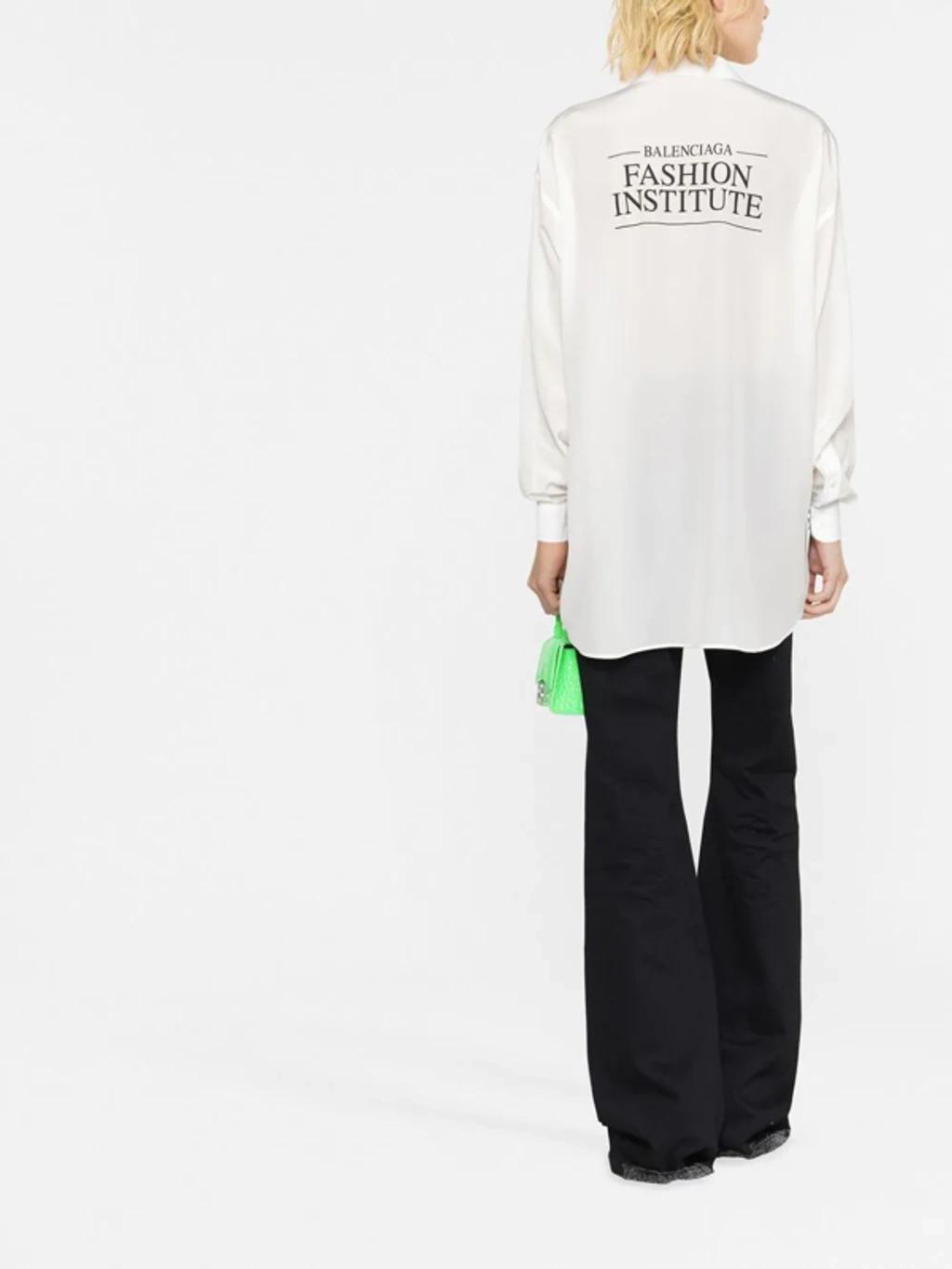 BALENCIAGA Fashion Institute Oversized Shirt In White Product Image