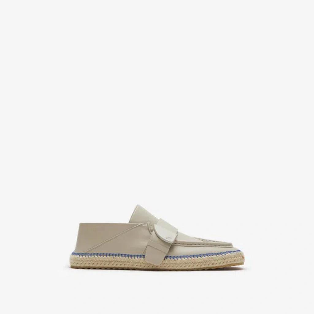 BURBERRY Leather Deck Espadrilles In Field Product Image