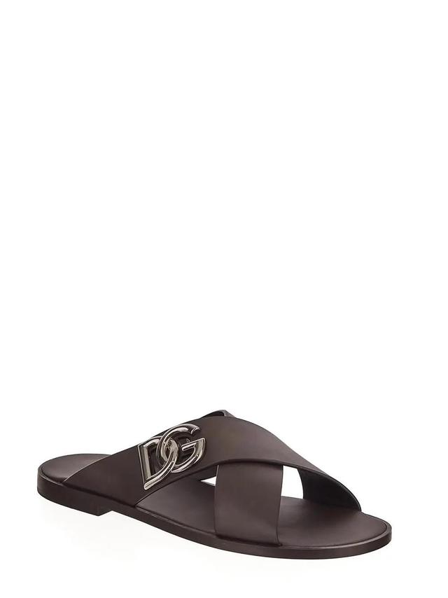 Leather Sandals In Brown Product Image