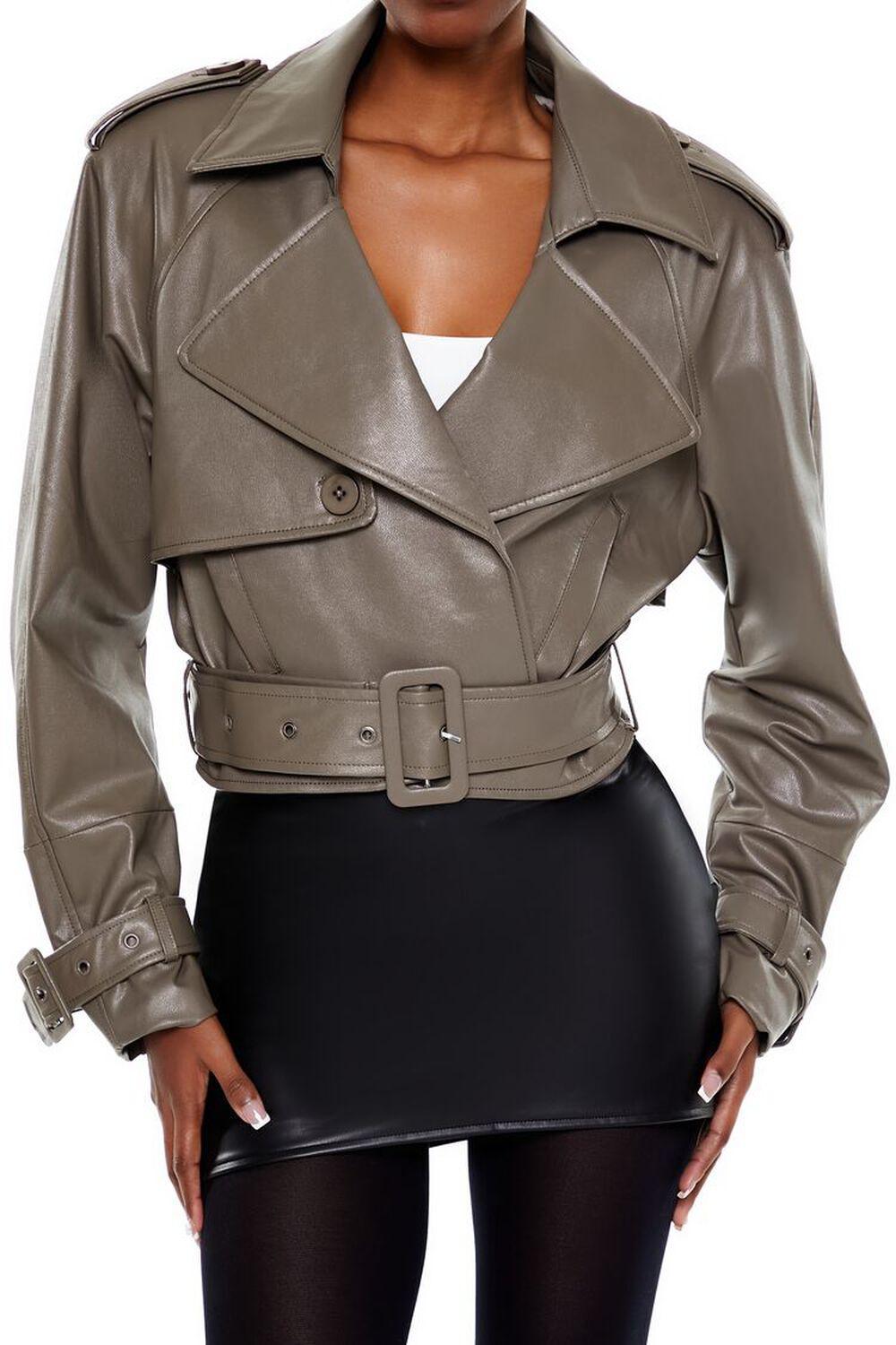 Cropped Faux Leather Jacket | Forever 21 Product Image