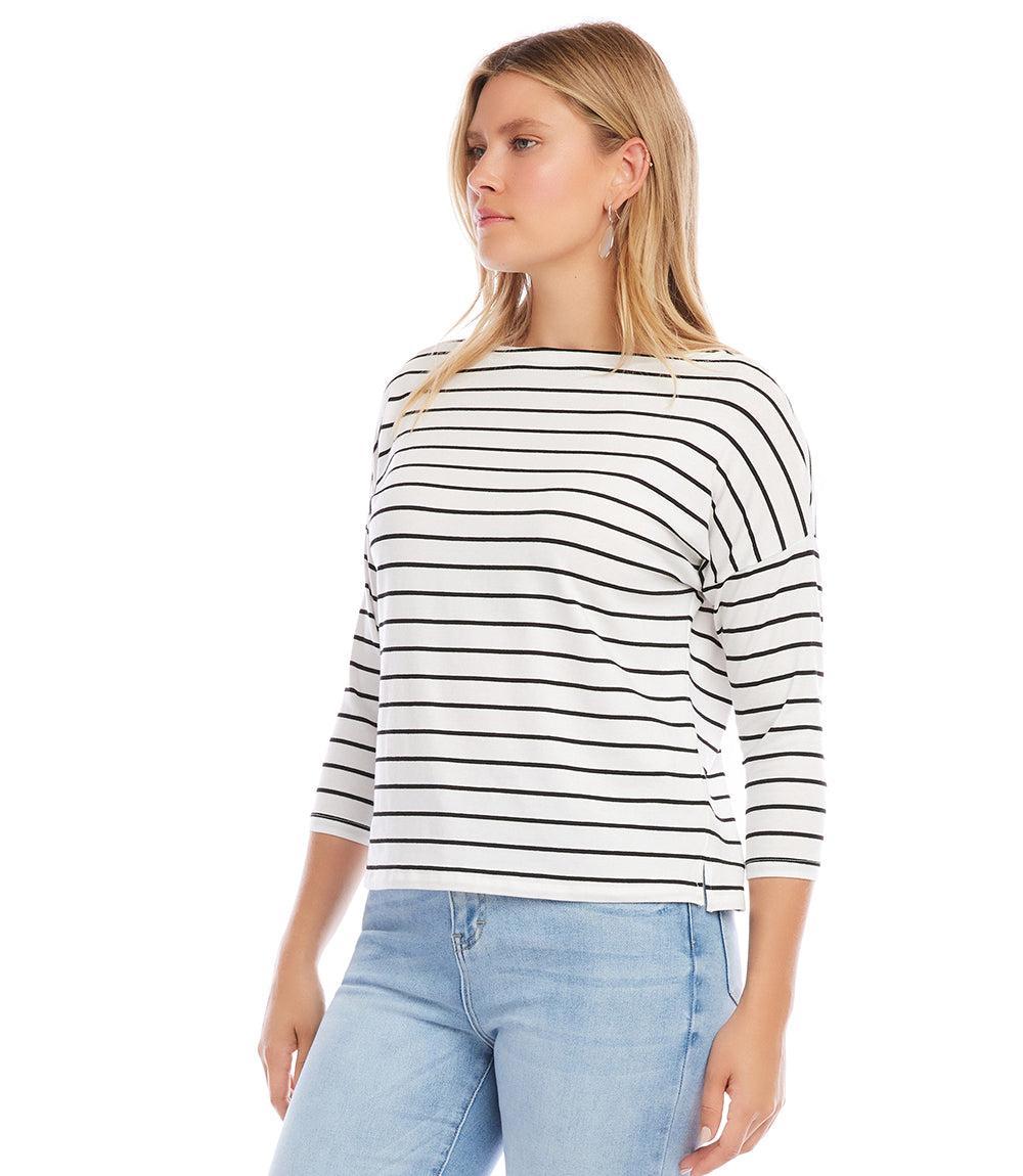 Karen Kane Women's Boatneck Top, , Polyester/Cotton/Spandex Product Image