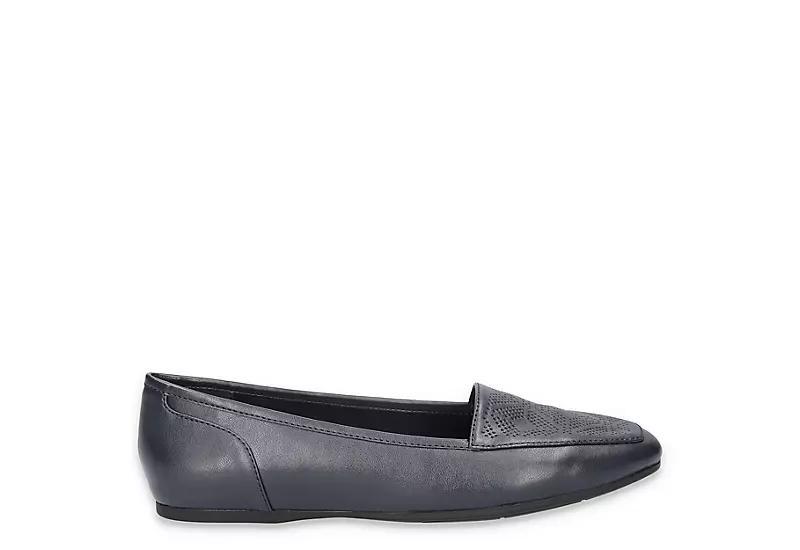 Easy Street Thrill Perf Womens Square Toe Flats Black Product Image