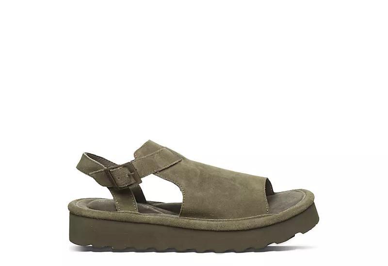 Bearpaw Ascend Womens Platform Buckle Sandals Dark Green Product Image