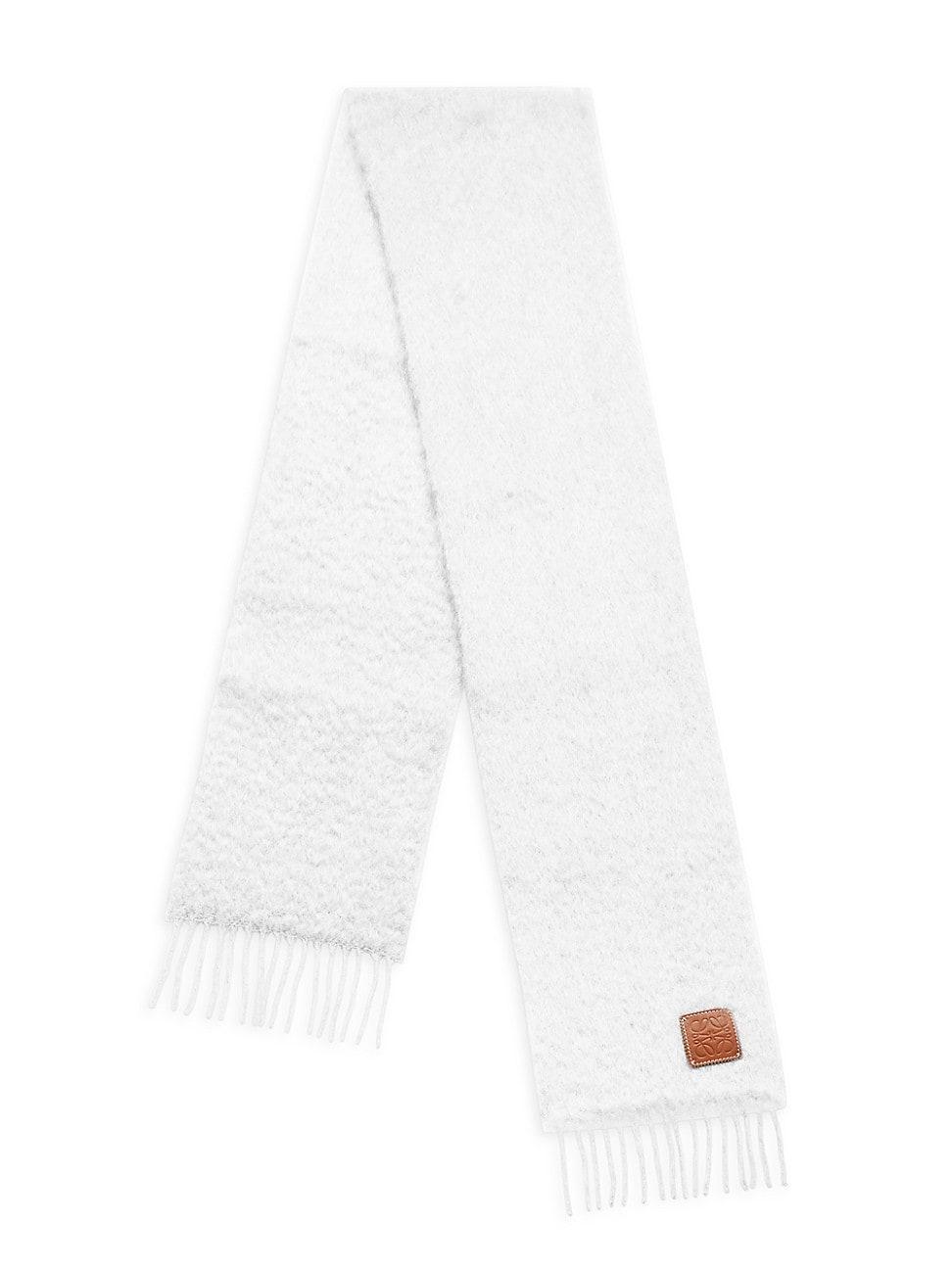 Womens Wool-Mohair Logo Patch Scarf Product Image