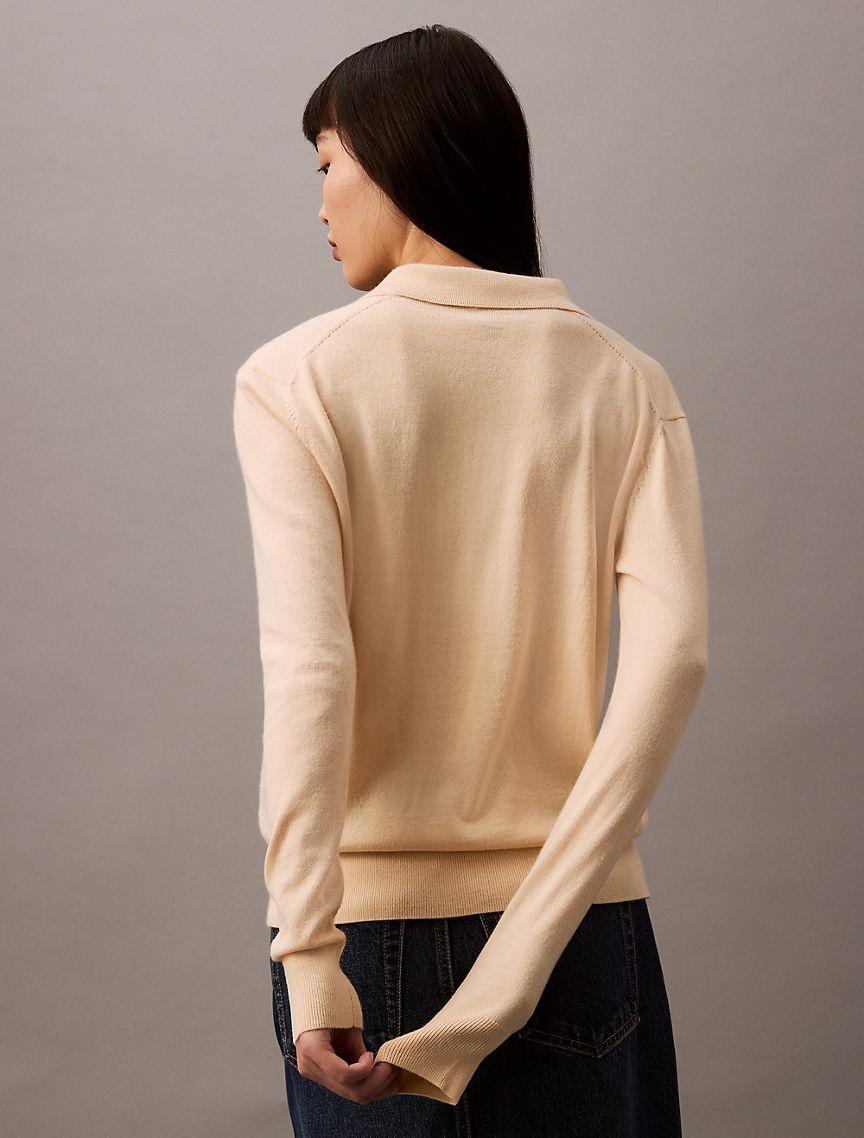 Extra Fine Merino Blend Polo Sweater Product Image