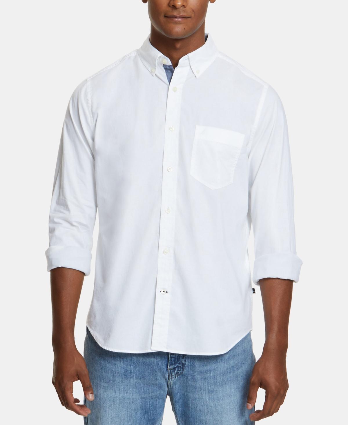 Nautica Mens Classic-Fit Stretch Solid Oxford Button-Down Shirt Product Image