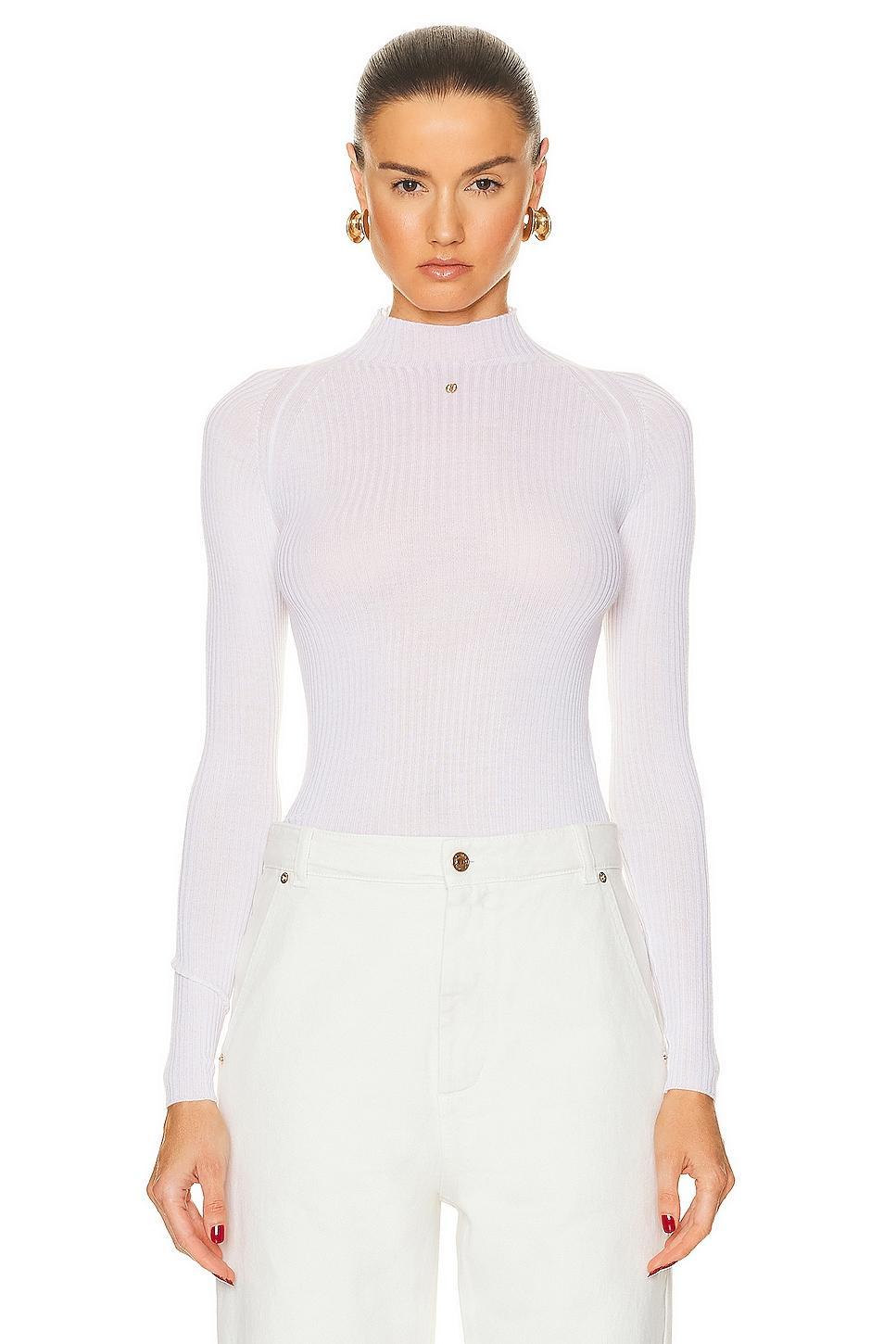 Bally Turtleneck Top in White Product Image