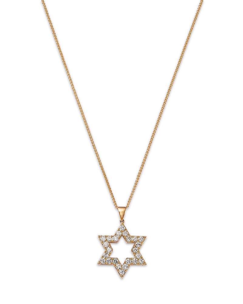 Bloomingdales Fine Collection Mens Diamond Star of David Pendant Necklace in 14K Yellow Gold, 1.35 ct. t. w. Product Image