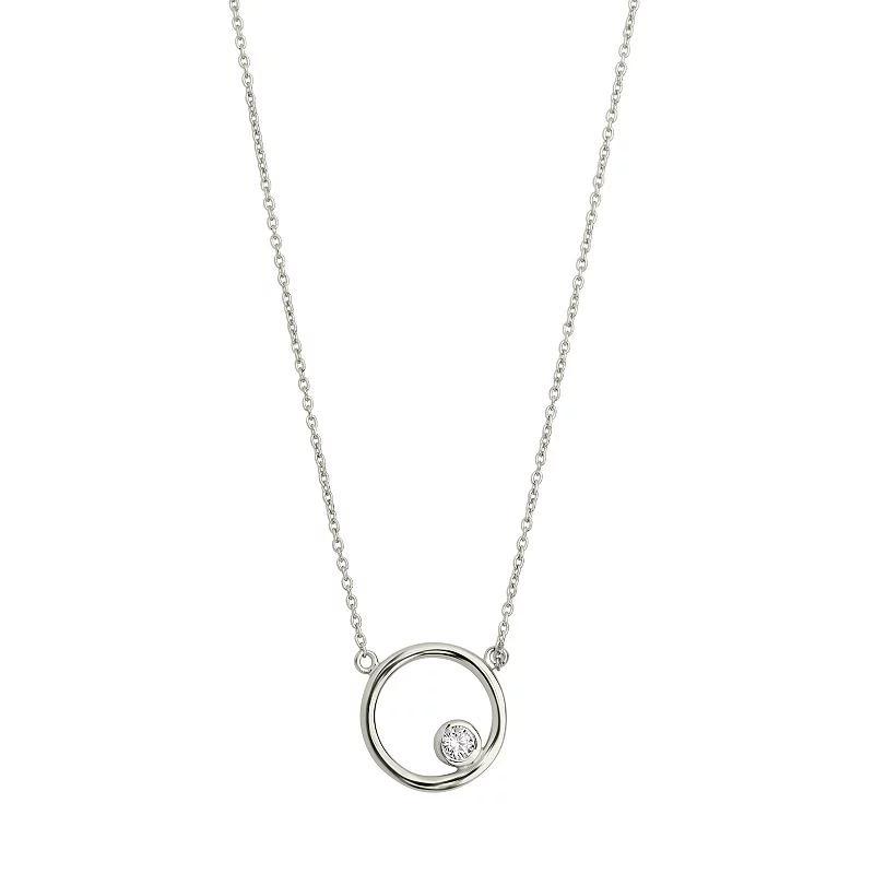 MC Collective Circle Pendant Necklace with Cubic Zirconia Accent, Womens Silver Tone Product Image